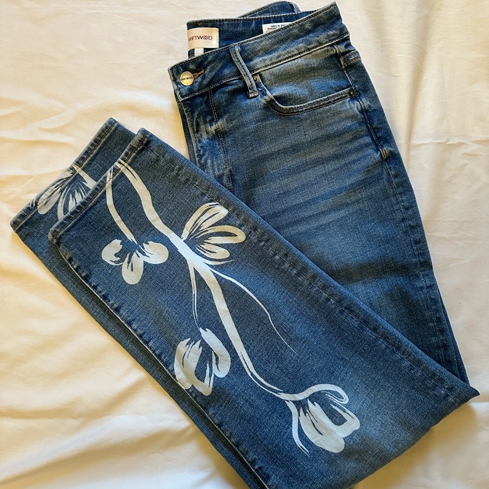 Driftwood Riley High-Rise Straight Jeans X Phantom Flowers 29